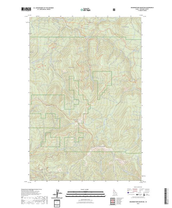 Grandmother Mountain, ID — USGS 7.5-minute topo (2024)