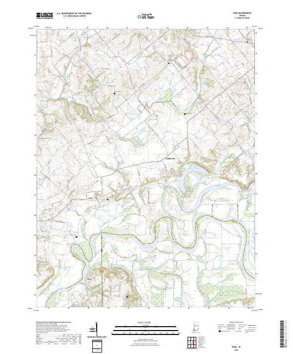 Iona, IN — USGS 7.5-minute topo (2022)