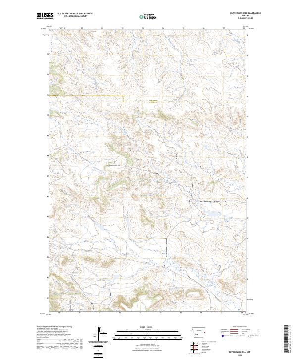 Dutchmans Hill, MT — USGS 7.5-minute topo (2024)