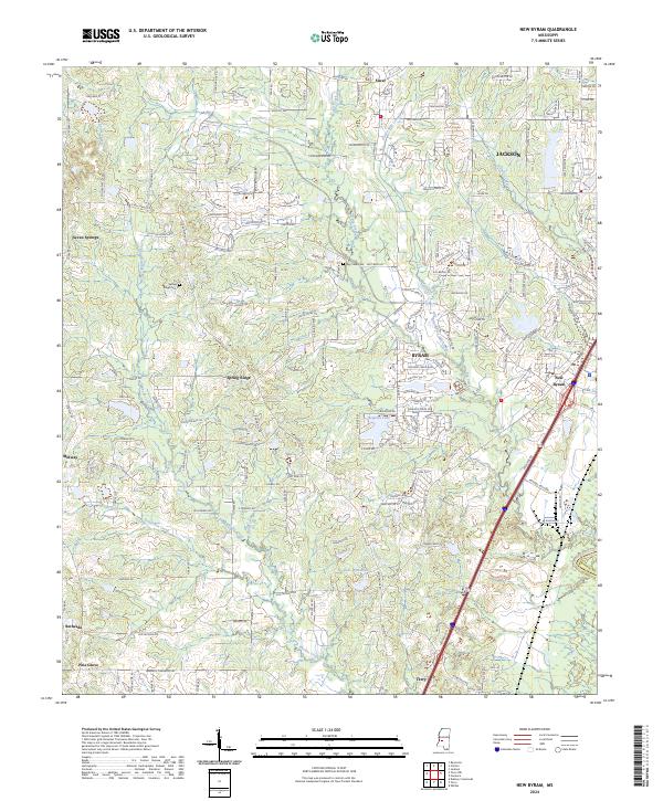 New Byram, MS — USGS 7.5-minute topo (2024)