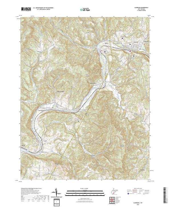 Alderson, WV — USGS 7.5-minute topo (2023)