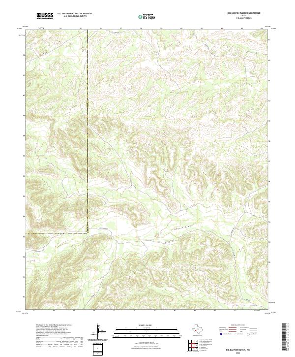 Big Canyon Ranch, TX — USGS 7.5-minute topo (2022)