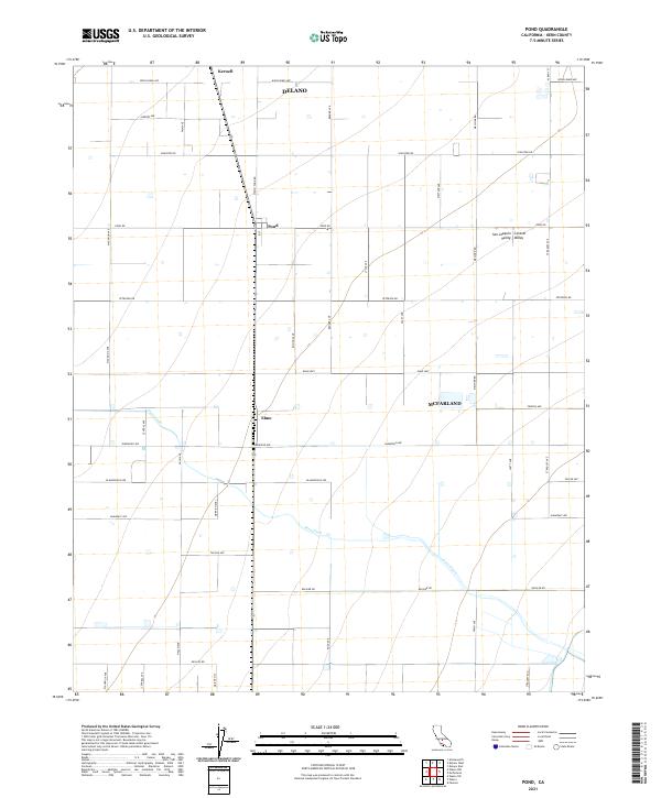 Pond, CA — USGS 7.5-minute topo (2021)