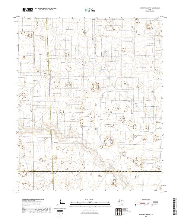 West of Sundown, TX — USGS 7.5-minute topo (2022)