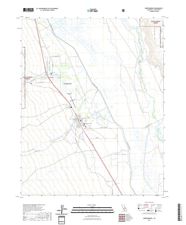 Independence, CA — USGS 7.5-minute topo (2021)