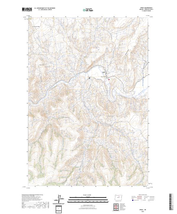 Spray, OR — USGS 7.5-minute topo (2023)