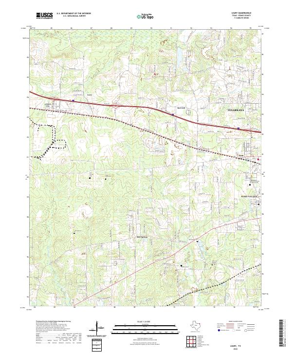 Leary, TX — USGS 7.5-minute topo (2022)