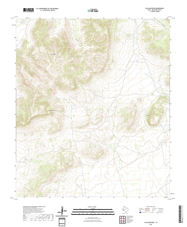 Gilliland Peak, TX — USGS 7.5-minute topo (2022)