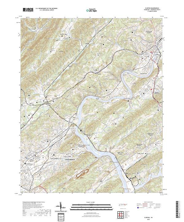 Clinton, TN — USGS 7.5-minute topo (2022)