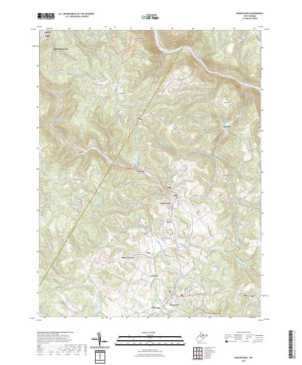 Masontown, WV — USGS 7.5-minute topo (2023)