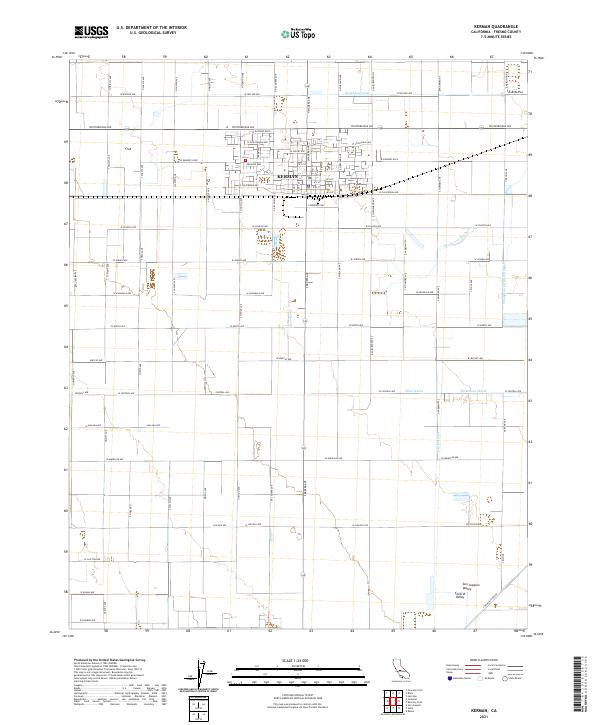 Kerman, CA — USGS 7.5-minute topo (2021)