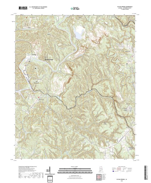 Sylvan Springs, AL — USGS 7.5-minute topo (2024)