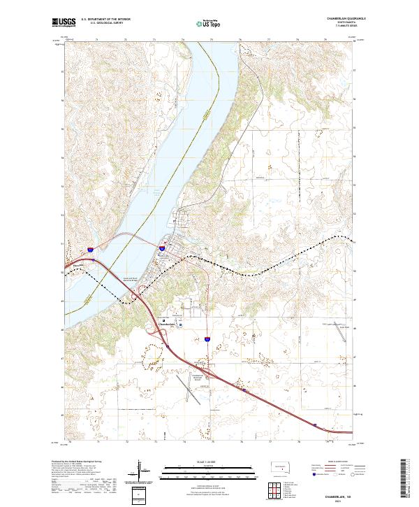 Chamberlain, SD — USGS 7.5-minute topo (2021)