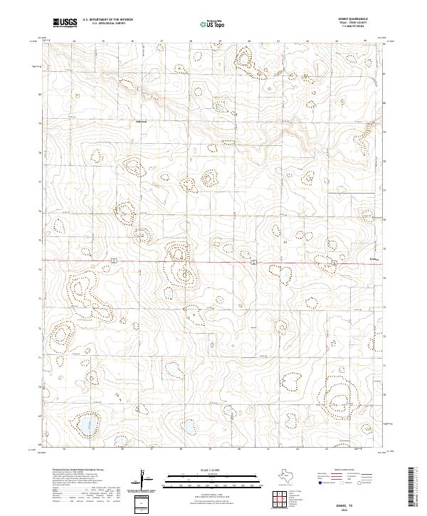 Gomez, TX — USGS 7.5-minute topo (2022)