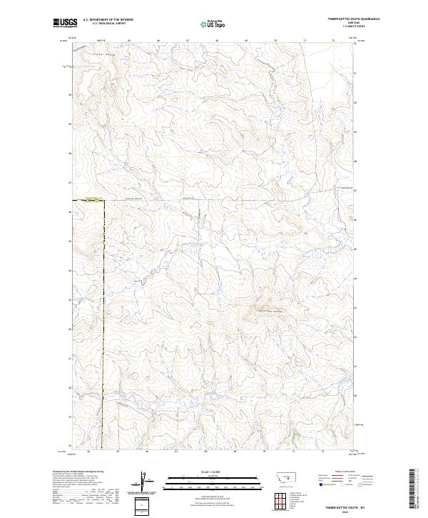 Timber Buttes South, MT — USGS 7.5-minute topo (2024)