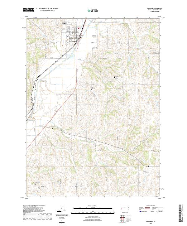 Woodbine, IA — USGS 7.5-minute topo (2022)
