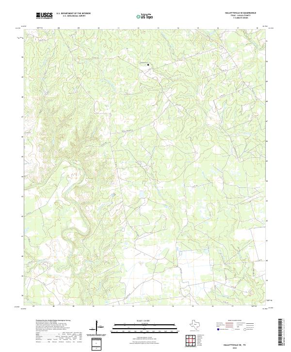 Hallettsville SE, TX — USGS 7.5-minute topo (2022)