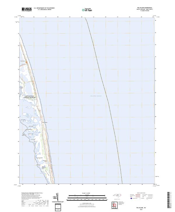 Pea Island, NC — USGS 7.5-minute topo (2022)
