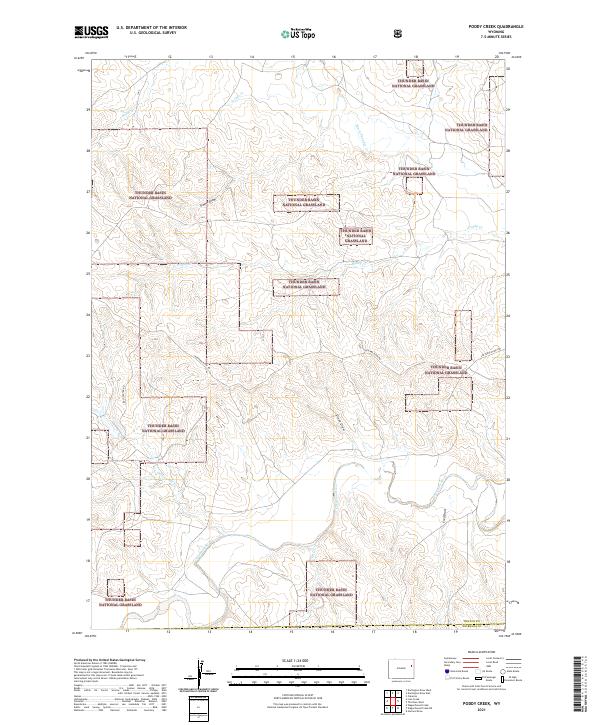 Poddy Creek, WY — USGS 7.5-minute topo (2021)