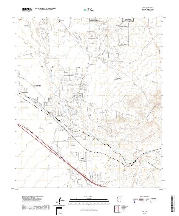 Vail, AZ — USGS 7.5-minute topo (2021)
