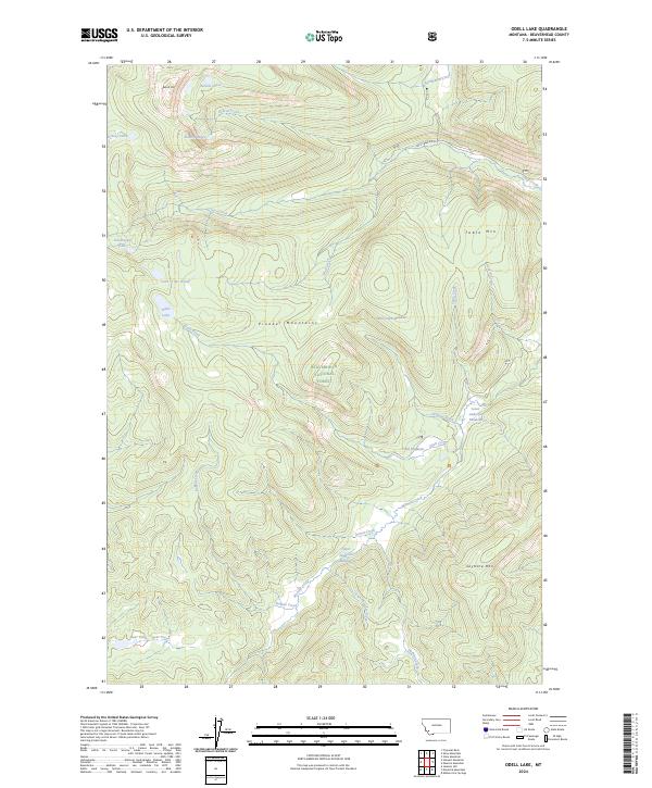 Odell Lake, MT — USGS 7.5-minute topo (2024)