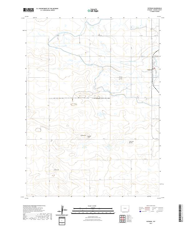 Veteran, WY — USGS 7.5-minute topo (2021)