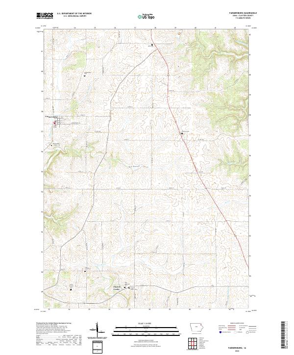 Farmersburg, IA — USGS 7.5-minute topo (2022)