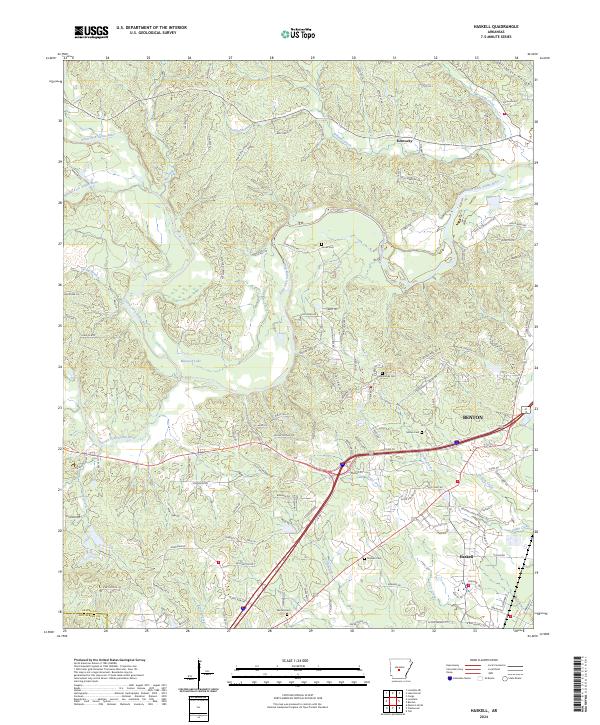 Haskell, AR — USGS 7.5-minute topo (2024)