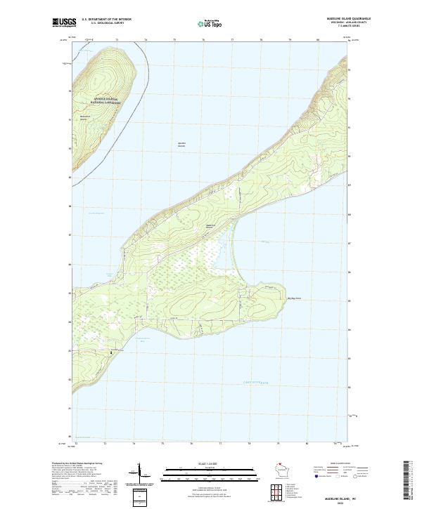 Madeline Island, WI — USGS 7.5-minute topo (2022)