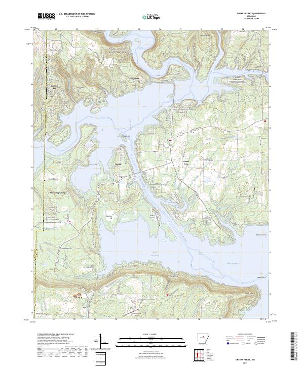 Greers Ferry, AR — USGS 7.5-minute topo (2024)