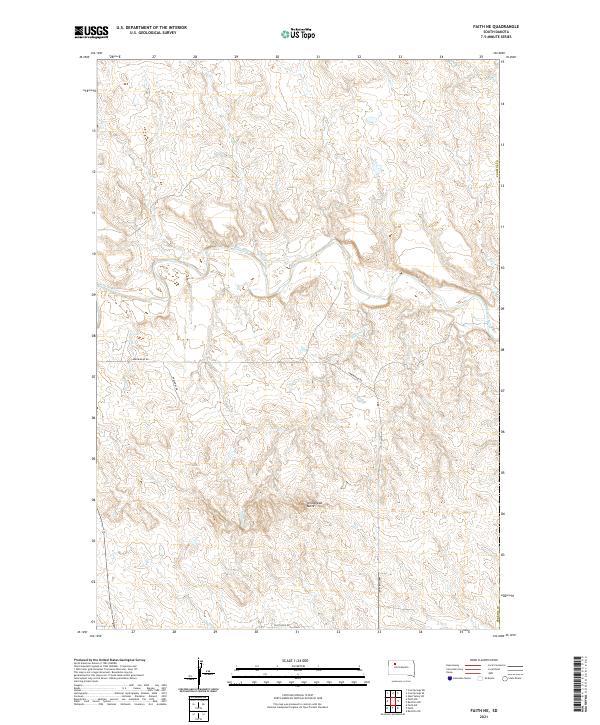 Faith NE, SD — USGS 7.5-minute topo (2021)