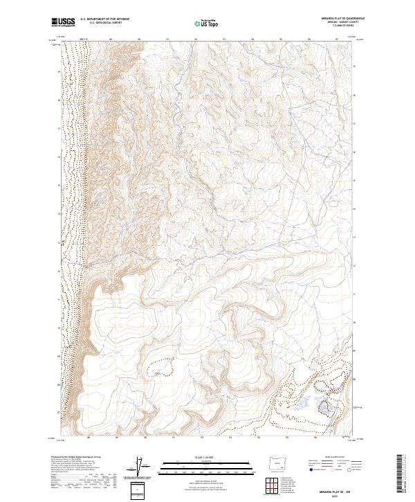 Miranda Flat SE, OR — USGS 7.5-minute topo (2023)