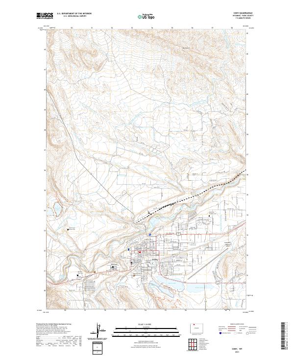 Cody, WY — USGS 7.5-minute topo (2021)