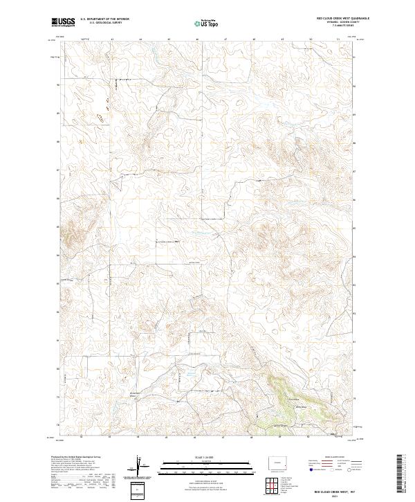 Red Cloud Creek West, WY — USGS 7.5-minute topo (2021)