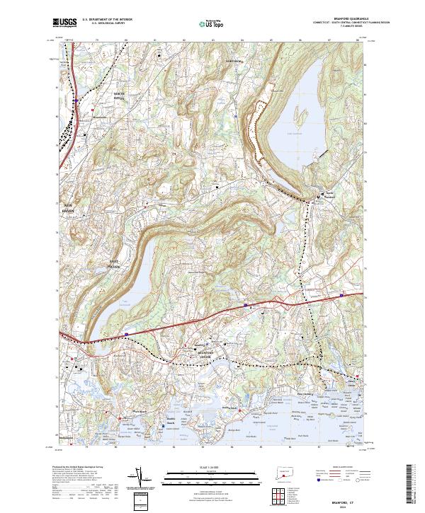 Branford, CT — USGS 7.5-minute topo (2024)