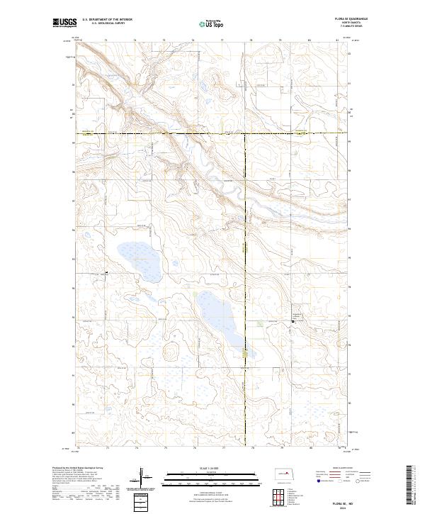 Flora SE, ND — USGS 7.5-minute topo (2024)