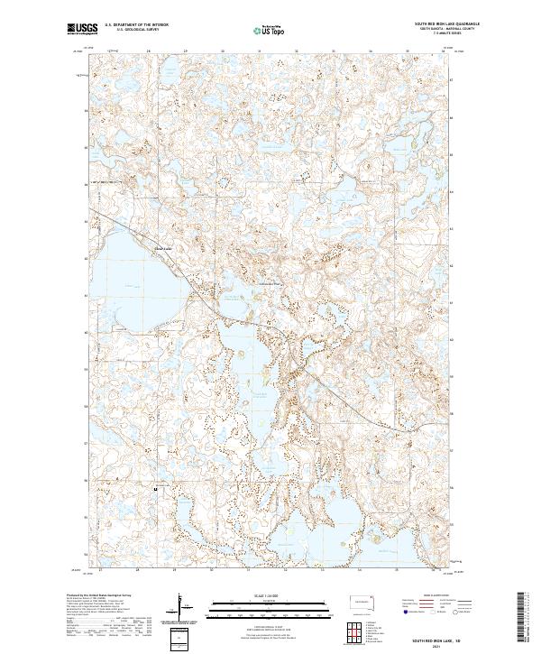 South Red Iron Lake, SD — USGS 7.5-minute topo (2021)