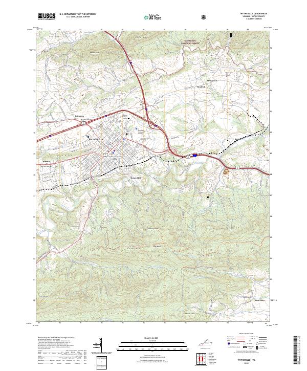 Wytheville, VA — USGS 7.5-minute topo (2022)
