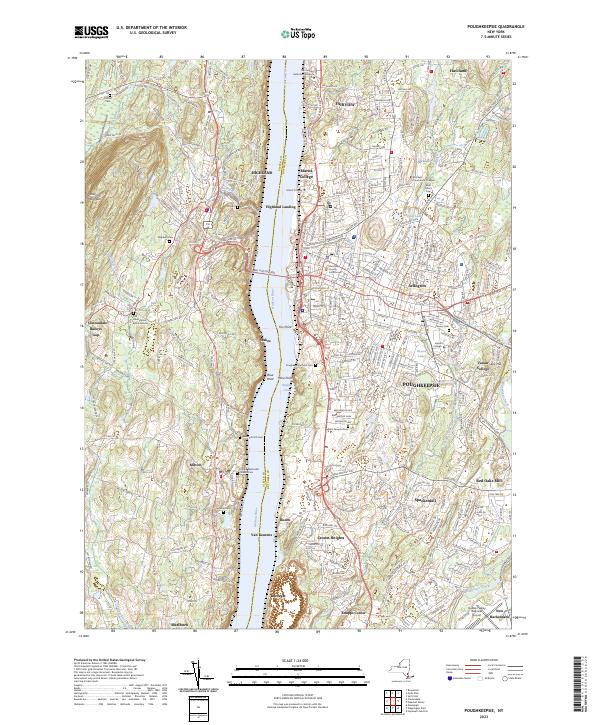 Poughkeepsie, NY — USGS 7.5-minute topo (2023)