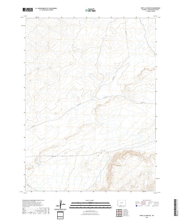 Fort La Clede NE, WY — USGS 7.5-minute topo (2021)