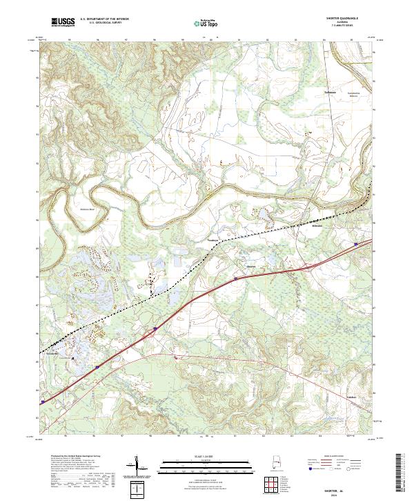 Shorter, AL — USGS 7.5-minute topo (2024)