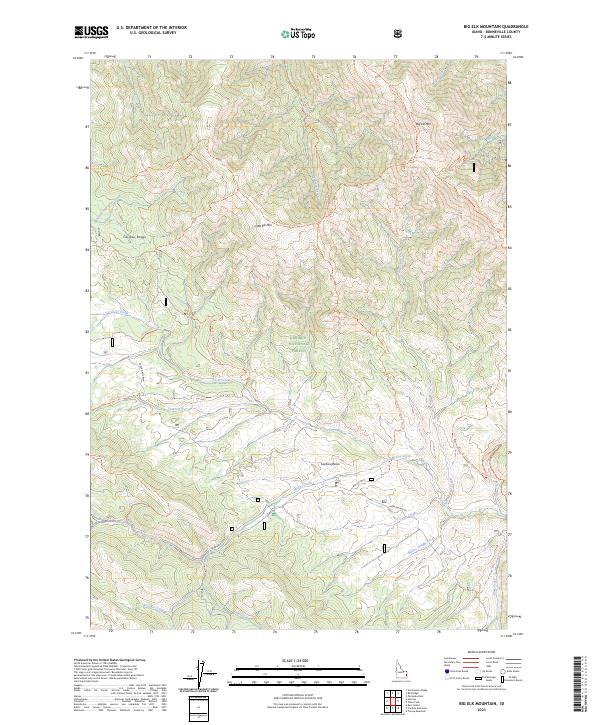 Big Elk Mountain, ID — USGS 7.5-minute topo (2023)