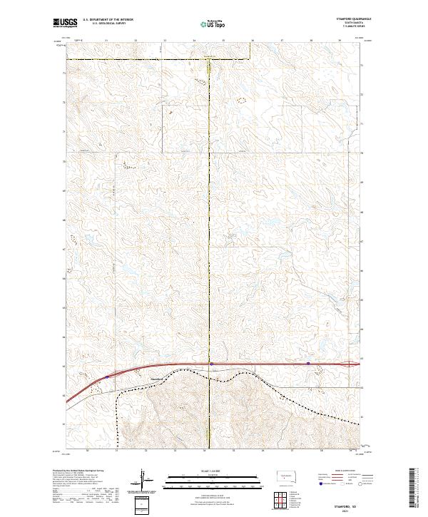 Stamford, SD — USGS 7.5-minute topo (2021)