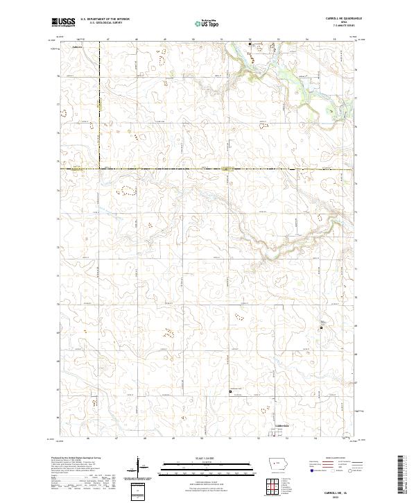 Carroll NE, IA — USGS 7.5-minute topo (2022)