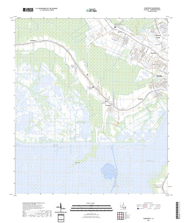 Humphreys, LA — USGS 7.5-minute topo (2024)