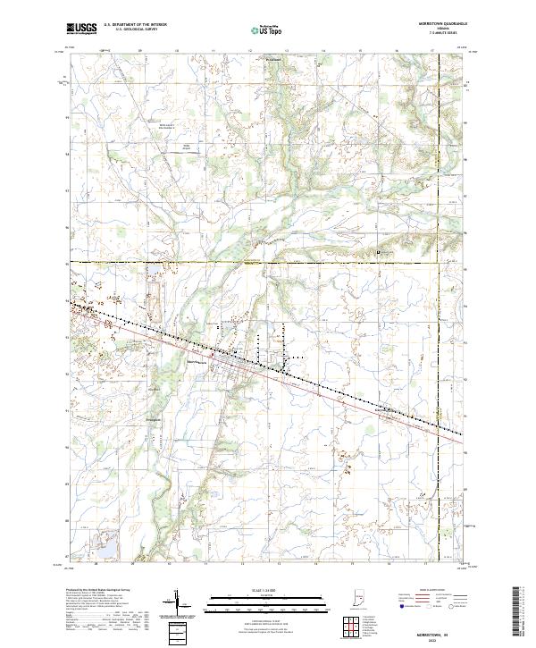 Morristown, IN — USGS 7.5-minute topo (2022)