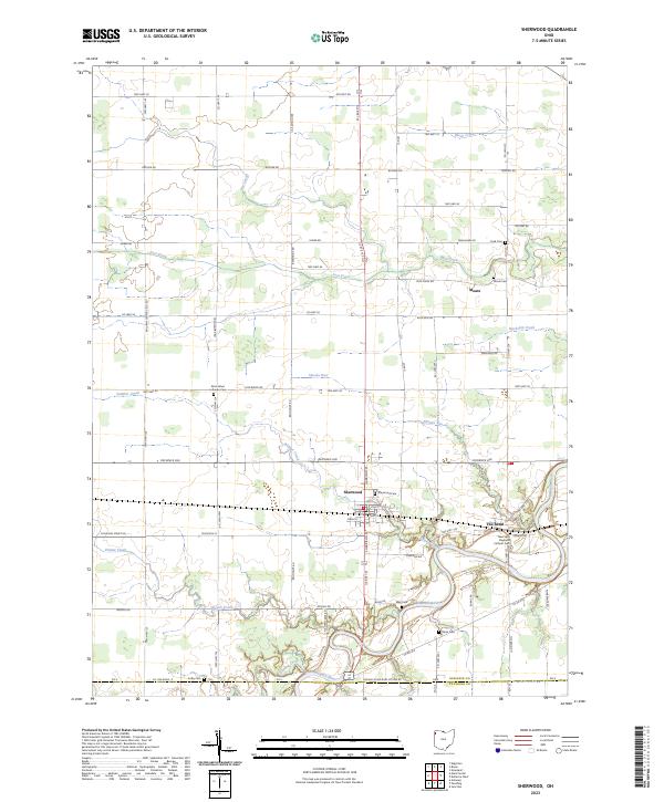 Sherwood, OH — USGS 7.5-minute topo (2023)