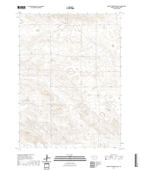 Bennett Reservoir East, NE — USGS 7.5-minute topo (2021)