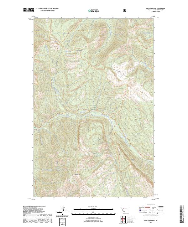 Whitcomb Peak, MT — USGS 7.5-minute topo (2024)