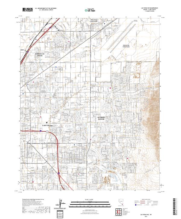 Las Vegas NE, NV — USGS 7.5-minute topo (2021)